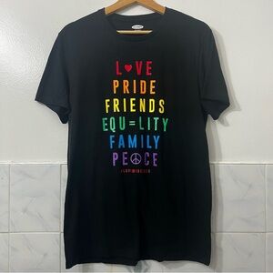 Unisex Old Navy M Black Equality Love Wins June Pride Month Graphic T-Shirt Top